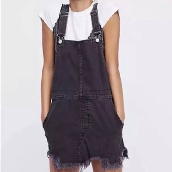 Free people overall skirt, grey denim - Picture 2 of 4
